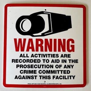 WARNING Security Signs NWT